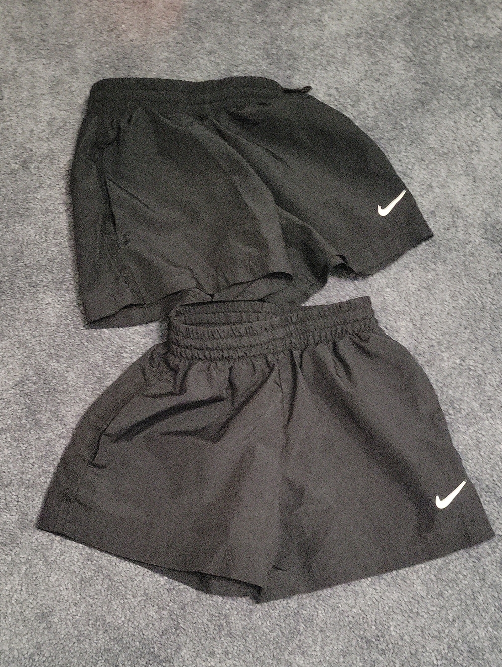 Boys Nike Black Running Shorts Duo with White Swoosh